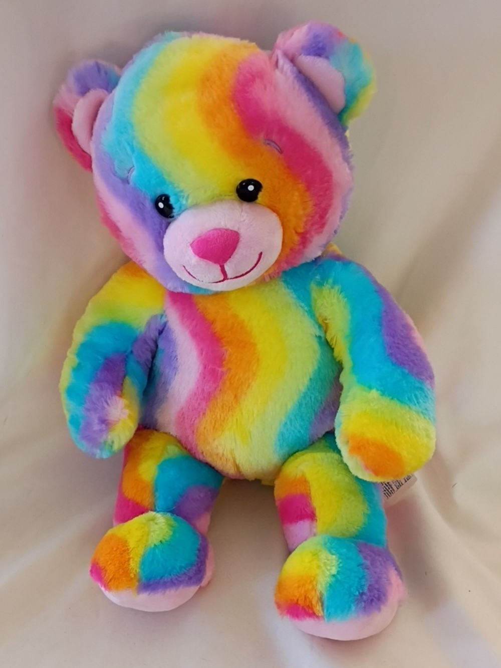 Build A Bear Plush Rainbow Tie Dye Teddy Bear Stuffed Animal Colorful Cute 2012
